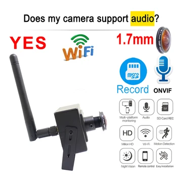 5MP Wifi, Mini Kamera Ip 1080P HD 1,7 mm Fisheye Objektiv Panorama Cam Home Security Wireless Audio Mikro Mala CCTV Nadzor IPC