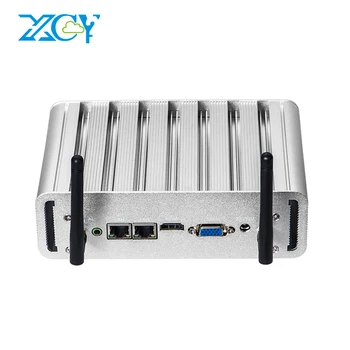XCY X31G Fanless Industrijske Mini PC Intel Core i7 5500U i5 5200U i3 5005U Dvojno NIC 2x RS232 HDMI VGA Wi-Fi 4xUSB Windows Linux