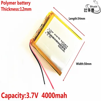 10pcs BIHUADE Dobro Qulity 4000 mah 3,7 V 125054 litij-polimer baterija MP3, MP4 navigacijske instrumente igračke