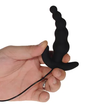 Aphrodisia z vibriranjem Nepremočljiva Butt Plug, 10 Način Črne Barve Silikonski Analni Vibrator za Moške & Ženske analni seks igrače za ženske