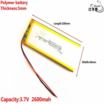 Liter energijo baterije Dobro Qulity 3,7 V,2600mAH,5040100 Polimer litij-ionska / Litij-ionska baterija za IGRAČE,MOČ BANKE,GPS,mp3,mp4
