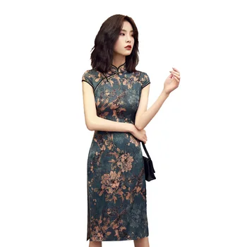 Sheng Coco 9 Slog Žensk, Kitajska Obleka Elegantna Kitajski Cheongsam Orientalski Obleke Vestidos Svile Sodobne Qipao Stranka, Kitajska Obleka