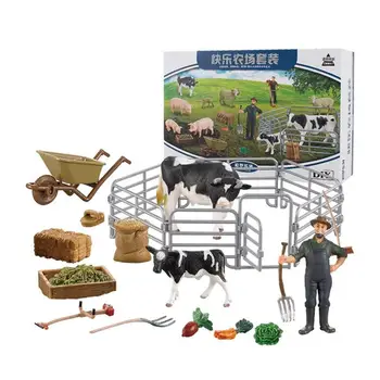Otrok Simulacije Happy Farm Pesek Tabela Model Igrače, Risanke Krava Živalskih Figur Izobraževalne Učenja Otroci Igrače Darilo