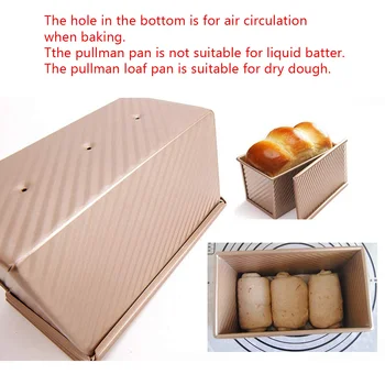 Štruca Ponev S pokrovom Peko Kruha, Plesni Torto Toast Non-Stick Toast Škatli s Pokrovom Zlato Aluminizirane Jeklene Kruh Plesni Plesni Kruh