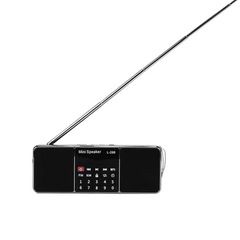 Mini Prenosni in Polnilna Stereo L-288 FM Radio, Zvočniki LCD Sn Podpira TF Kartice USB Disk Predvajalnik Glasbe MP3 Zvočnik(Black)