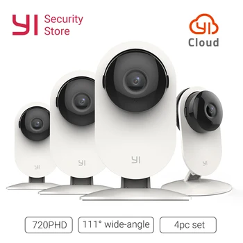 YI Doma Kamera 720P 4PC NASTAVITE Brezžični IP Cam Varnostno nadzorni Sistem Night Vision Zaprtih Baby Pet Monitor IT v Oblaku, WiFi GL