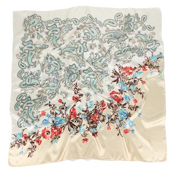 Moda Svileni Šal Paisley Tiskanja ženske oblikovalec šal luksuzni Foulard Soie Kvadratnih Ženske Glavo, Rute Handkerchief 90X90