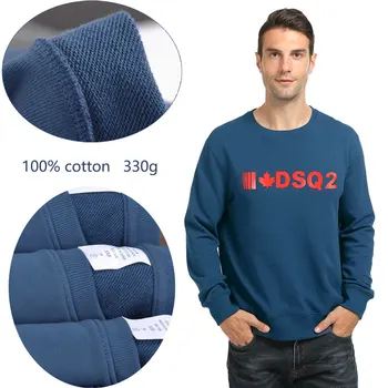 Blagovne znamke pozimi slog Moški pulover s kapuco bombaž priložnostne dolgimi rokavi, Unisex, ki so hoody toplo DSQ2 pismo, Črn pulover s kapuco majica za moške