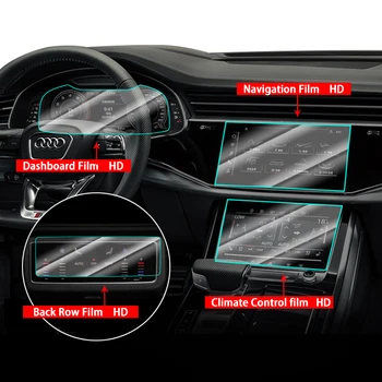 Za Audiju Q8 2018 2019 2020 Kaljeno Steklo Avto GPS Navigacija Film nadzorna plošča Zaslon Patron Film Nalepke, Dodatki