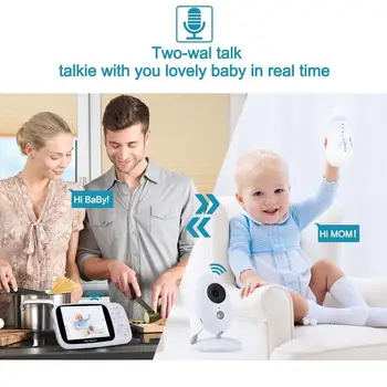 3.5 palčni Brezžični Video Barve Baby Monitor, prenosni Varnosti Otroška Varuška Kamere IR LED Nočno Vizijo interkom Varuška