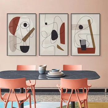 Nordijska Picasso Znanih Povzetek Platno Barvanje Linije Umetnosti Plakatov Tiskanje Minimalističen Wall Art Slik, Dnevna Soba Dekoracijo Doma