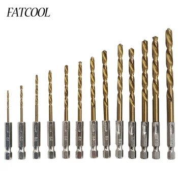 FATCOOL 13pcs1.5-6.5 mm hitroreznega Jekla Izvijač Bit 1/4 Heksagonalna Kolenom Drill Bit Set