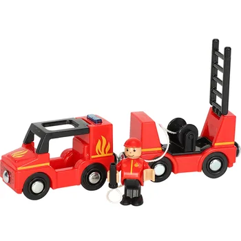 Požar Tovornjak z Magnetno vlak avto ambulante policijski avto požar tovornjak združljiv brio lesa skladbo igrače za Otroke