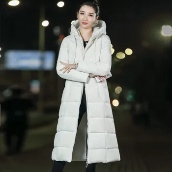 Nove Jesensko zimske Ženske parka Trdna zadrgo Long sleeve Hooded Srednje dolžine Debele Outwear Plašč Suknjič 2019 Moda Bombaž