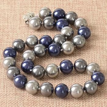 Multicolor modro beli krog lupini 12 mm mavrica simulirano-pearl modne kroglice diy ogrlica nakit kar 18 inch MY4313