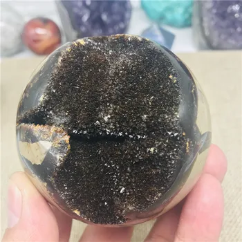 Naravni poldragi septarian quartz kamen področju zdravljenja kristalno gemstone žogo za dekoracijo doma