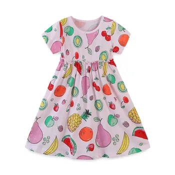 Skoki Metrov Princesa Dekleta Obleke za Poletje Živali Otrok Bombaž Oblačila Dinozavri Baby Obleko Tutu Stranka Obrabe
