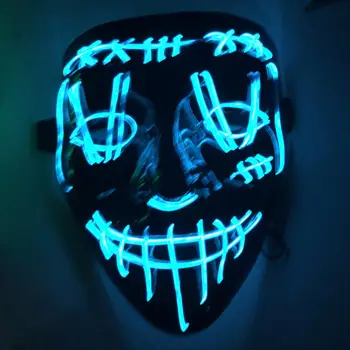 Led Masko Halloween Party Masko Maškarada Maske Neon Maske Svetlobe Svetlobna V Temi Maskara HorrorCosplay Halloween Kostum