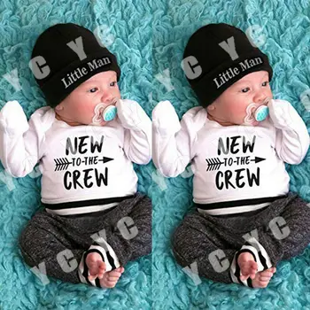 3Pcs Dojenčka Newborn Baby Boy Romper+Hlače Obleko Oblačila Obleka, Playsuit 0-18 M Baby Oblačila za Otroka, Določa, Mati Otroci