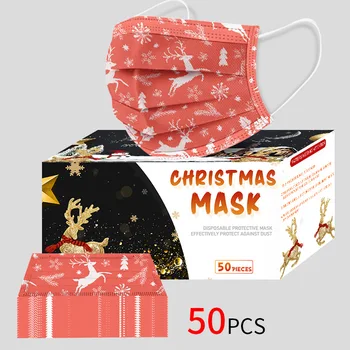 50pc Maske za Božična Risanka Prah Usta Masko za Odrasle za Enkratno uporabo Maske za Obraz za Nego Moški Ženske Maskara 2021 Novo Leto