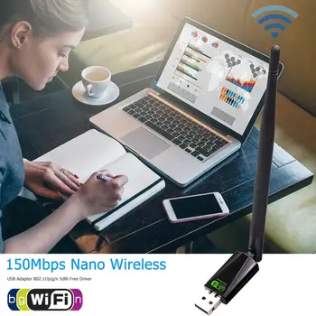 WD-1513A Mini Omrežno Kartico USB WiFi Adapter 150Mbps 5dBi WiFi Dongle Ethernet Sprejemnik Primeren za Namizne osebne Računalnike in Drugo Opremo,