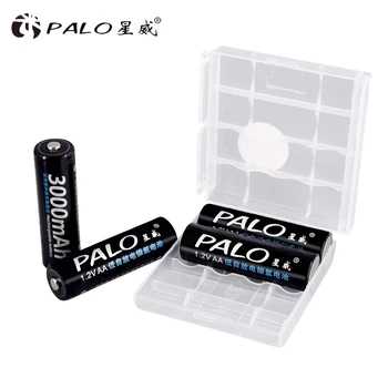 PALO 4Pcs Baterije AA Polnilne Baterije 1,2 V AA 3000mAh Ni-MH Predhodno napolnjena Baterija za ponovno Polnjenje 2A Baterias za Kamera igrača