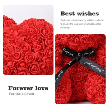 40 cm Nosi Vrtnice z LED Darilo Polje medvedek Rose Milo Pene Cvet Umetno Novo Leto, Darila za Ženske Valentines