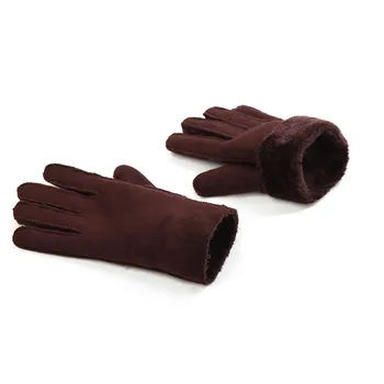 Brezplačna dostava za modne zimske rokavice moški ženske zimske krzno žamet debele nekaj toplo umetno usnje rokavice prostem pozimi rokavice moški