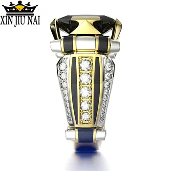 2020 Nove Vroče prodaje oblikovan cirkon royal high end retro luksuzni 14K zlato hip hop stilu moški ženske Champagne, Black Diamond obroči