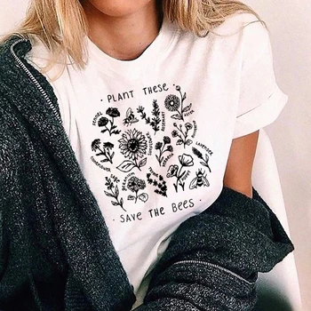 Poletje nove ženske Wildflower vzorec cvjetnim natisniti moda priložnostne ins svoboden Harajuku kratka sleeved O-neck ženske T-shirt vrhovi