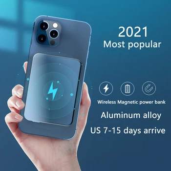 Za 2021 Magsafe iphone 12 12Pro 12proMax 12mini Magnetni Brezžično Polnjenje Moči Banke Zunanje pomožne Baterije Magnet Polnilnik