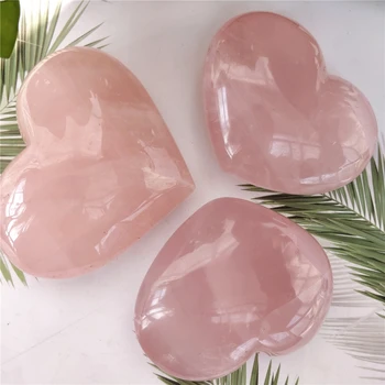 Naravni Madagaskar Pink Rose Quartz Crystal Polirani V Obliki Srca Dekoracijo Poročno Darilo, Spominek Za Ljubezen