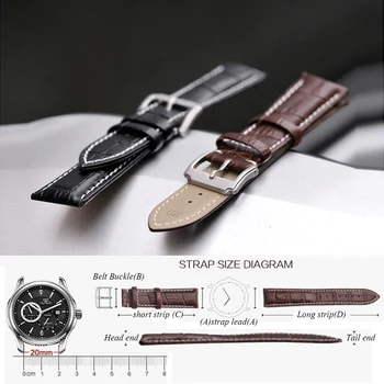 MEIKANGHUI Pravega Usnja Watchbands 18 mm 19 mm 20 mm 21 mm 22 mm Sponke jermenčki Watchband za Ženske &Moške, Visoke Kakovosti