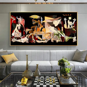 Slavni Picasso Guernica Umetniško Platno Slikarske Reprodukcije na Steno, Plakatov in Fotografij Dekorativne Slike za dnevno Sobo