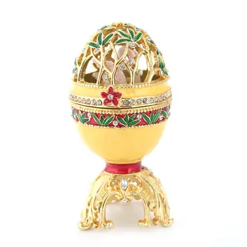 Vroče Zlato Faberge-Jajce Ročno Poslikane Nakit Trinket Polje Darilo za veliko Noč Doma Dekor