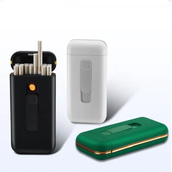 20pcs Zmogljivosti Cigaret Primeru Polje z USB Elektronski Vžigalnik za Slim Cigarete Nepremočljiva Cigaret Nosilec Plazmo Lažji