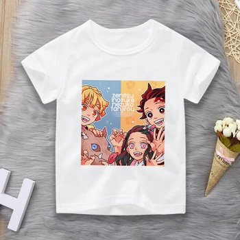 Demon Slayer T Shirt vrhovi Otroci, Risanka Rezilo Duh Graphic T-shirt Kimetsu Ne Yaiba Anime Demon Rezilo Tshirt Otroci Oblačila