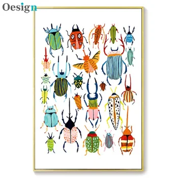 Wall Art Platno Slikarstvo Metulj Dragonfly Insektov Umetniške Grafike Nordijska Plakatov Tiskanje Stenske Slike Otroka, Otroški Vrtec Soba Dekor