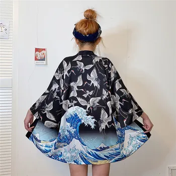 2020 Womens vrhovi in bluze, harajuku kawaii majica Japonski ulične obleko kimono jopico ženski yukata bluzo ženske