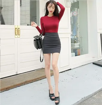 Barva Seksi Krila Moda Urad za Poslovne Stranke, korejskega Mini Krila, Ženska Saten Spodnice Damskie ženska Oblačila YY50SW