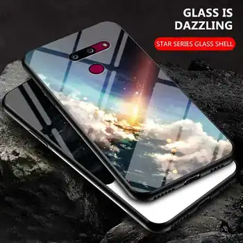 Joomer Zvezdnato Nebo Vzorec Stekla Primeru Za LG G7 G8 Telefon Primeru Zajema