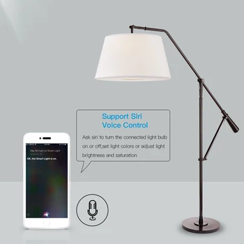 DoHome Podporo Siri Wi-Fi Omogočeno, E27 8W Zatemniti Smart LED Žarnice, Daljinski upravljalnik, Alexa & Google Pomočnik