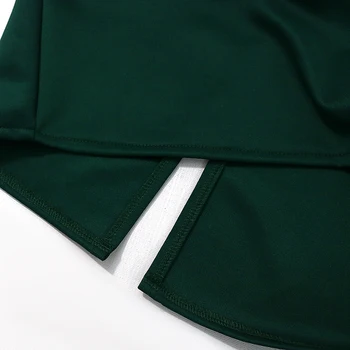 Long Sleeve Vintage Smaragdno Obleko Slim Fit Elegantne Dame Večerja Datum Rojstni dan Obleko z Šifon Luč Rokavi Plus Velikost XL