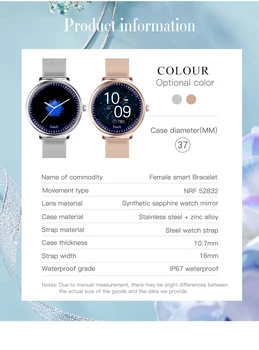 LIGE 2020 Nove Pametne Gledam Ženske Fiziološke Srčnega utripa, Krvnega Tlaka, Spremljanje Za Android IOS Nepremočljiva Dame Smartwatch