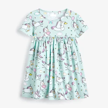 Malo maven obleko Baby Dekleta blagovne Znamke Oblačila za Poletje Otroci, Otroci Dekle Oblačila Bombaž Samorog Tiskanja Dekleta Roupa
