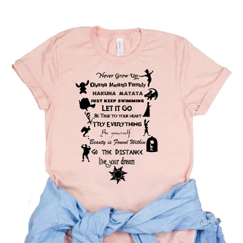 2020 Dekleta Pravljice Zgleduje T-shirt Srčkan Čarobno Kraljestvo Epcot Majica Ulzzang Ženske Majice 90. letih Tumblr Majica