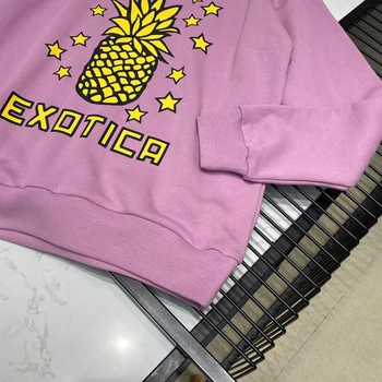 Vrhunska vzletno-pristajalne steze design o-vratu priložnostne hoodies ženske tiskanje bombaž šport majica 2020 nov high-end roza ohlapen pulover