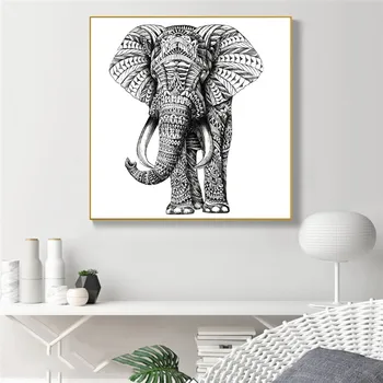 Abstraktna Umetnost Živali Slon Platno Slikarstvo Plakatov in Fotografij Wall Art Platno Slike Cuadros za Dnevna Soba Dekor