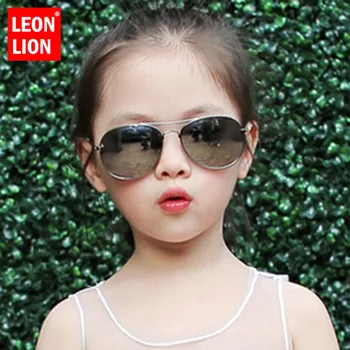 LeonLion 2021 Classic Vintage Sončna Očala Otrok Pisane Ogledalo Očala Fantje/Dekleta Kovinski Okvir Otroci Srčkan Prostem Očala
