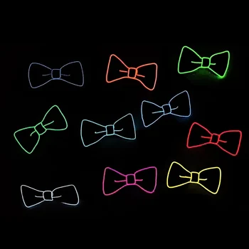 Moda za Moške LED EL Žice Kravatni Svetleče Neon Utripajoča Luč Up Lok Kravato za Klub Cosplay Stranka Dekoracijo Gravatas Par Homens